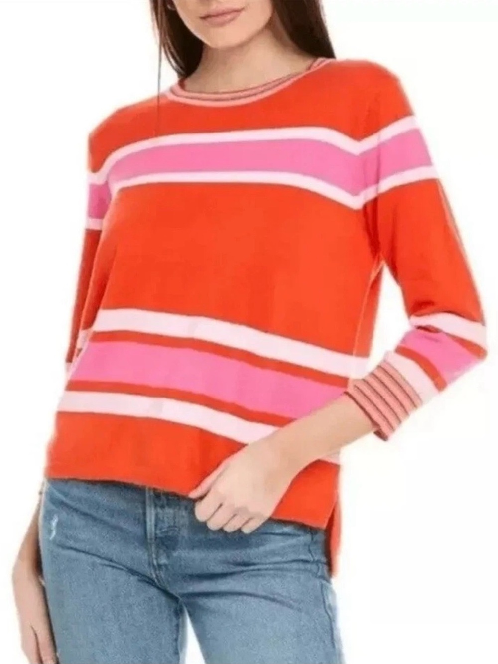 CAbi Cadet Striped Crew-Neck Sweater M GUC 6168